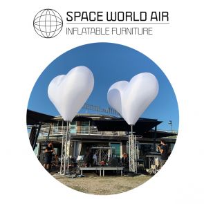 RENTAL -WHITE HEART ON STAND 3 M C